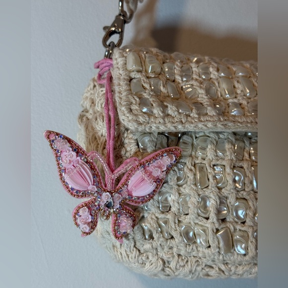 Mother of Pearl Crochet Beaded Shoulder Bag - Picture 4 of 6